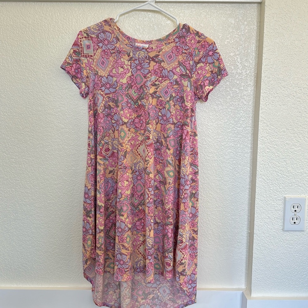 Pink floral Lularoe dress size 12